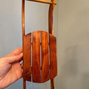 Miniature Cedar Wooden Sled Vintage Handcrafted Rustic Christmas Decor
